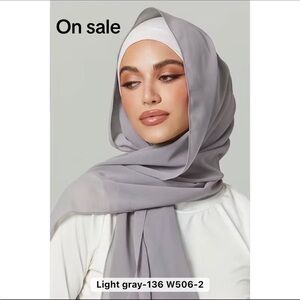 Light Gray chiffon Women's Hijab